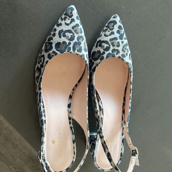 Kate Spade Suede Leopard Print Slingback Pumps 8.5 - Picture 3 of 8